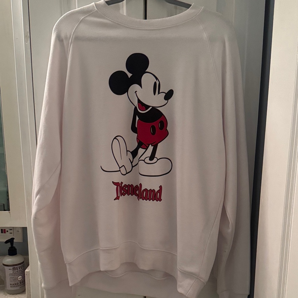 Disney White Crewneck Sweater with Mickey Mouse